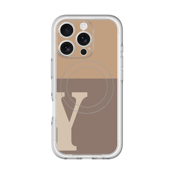 スリムプロテクションプレミアムケース with MagSafe［ オリジナル - initial two tone - Y brown ］