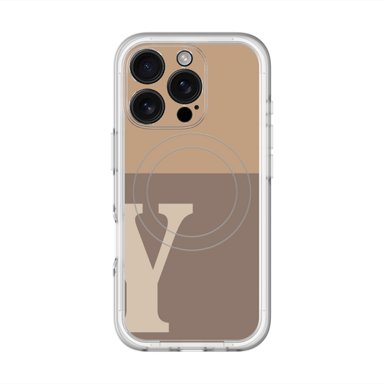 スリムプロテクションプレミアムケース with MagSafe［ オリジナル - initial two tone - Y brown ］