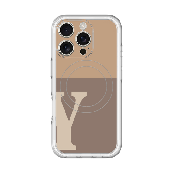 スリムプロテクションプレミアムケース with MagSafe［ オリジナル - initial two tone - Y brown ］
