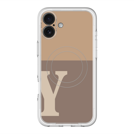 スリムプロテクションプレミアムケース with MagSafe［ オリジナル - initial two tone - Y brown ］