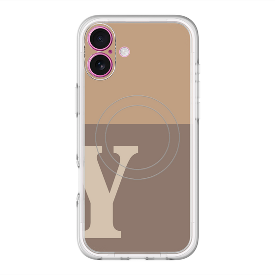 スリムプロテクションプレミアムケース with MagSafe［ オリジナル - initial two tone - Y brown ］