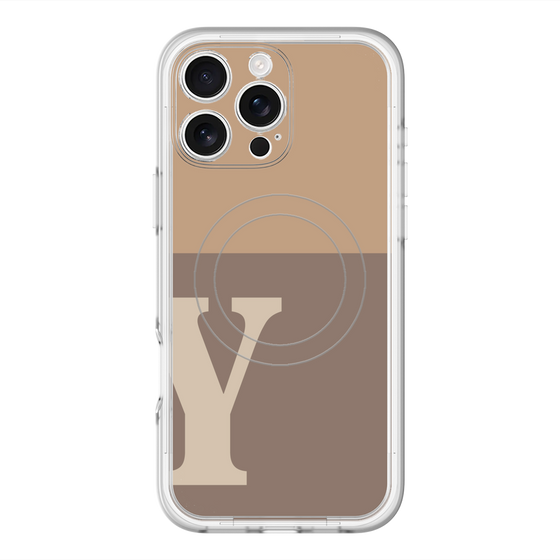 スリムプロテクションプレミアムケース with MagSafe［ オリジナル - initial two tone - Y brown ］