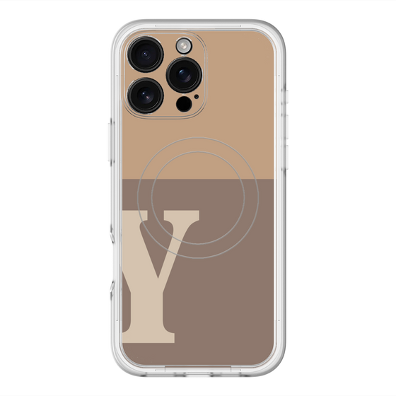 スリムプロテクションプレミアムケース with MagSafe［ オリジナル - initial two tone - Y brown ］