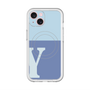 スリムプロテクションプレミアムケース with MagSafe［ オリジナル - initial two tone - Y blue ］