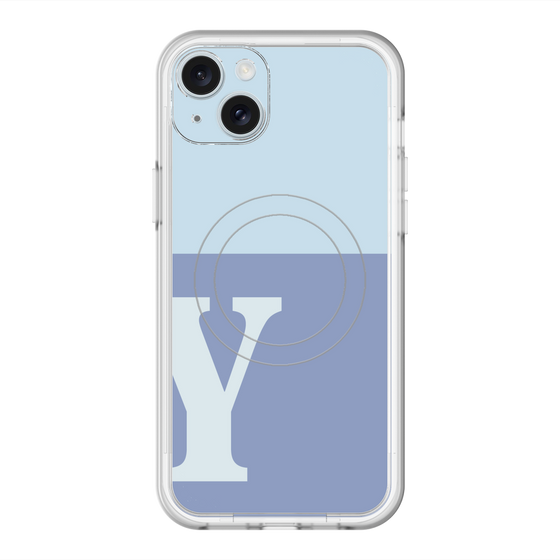 スリムプロテクションプレミアムケース with MagSafe［ オリジナル - initial two tone - Y blue ］