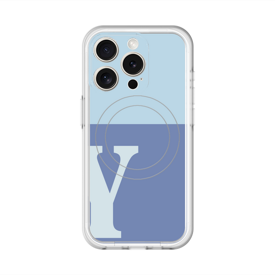 スリムプロテクションプレミアムケース with MagSafe［ オリジナル - initial two tone - Y blue ］