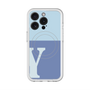 スリムプロテクションプレミアムケース with MagSafe［ オリジナル - initial two tone - Y blue ］