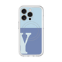 スリムプロテクションプレミアムケース with MagSafe［ オリジナル - initial two tone - Y blue ］