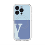 スリムプロテクションプレミアムケース with MagSafe［ オリジナル - initial two tone - Y blue ］