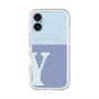 スリムプロテクションプレミアムケース with MagSafe［ オリジナル - initial two tone - Y blue ］