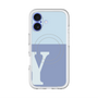 スリムプロテクションプレミアムケース with MagSafe［ オリジナル - initial two tone - Y blue ］