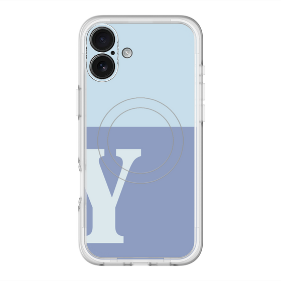 スリムプロテクションプレミアムケース with MagSafe［ オリジナル - initial two tone - Y blue ］