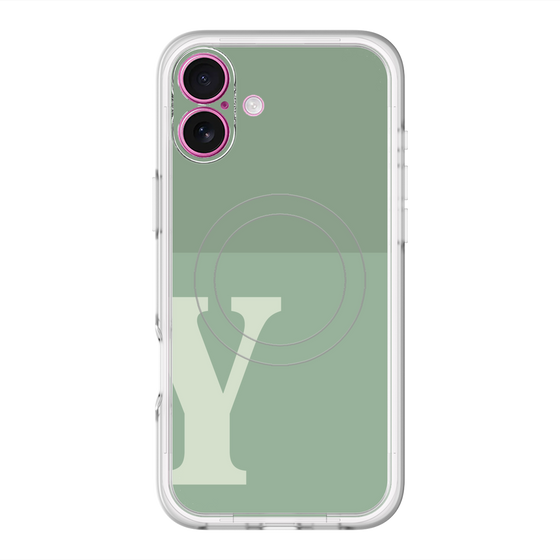 スリムプロテクションプレミアムケース with MagSafe［ オリジナル - initial two tone - Y green ］