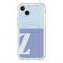 スリムプロテクションプレミアムケース with MagSafe［ オリジナル - initial two tone - Z blue ］