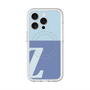 スリムプロテクションプレミアムケース with MagSafe［ オリジナル - initial two tone - Z blue ］