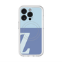 スリムプロテクションプレミアムケース with MagSafe［ オリジナル - initial two tone - Z blue ］