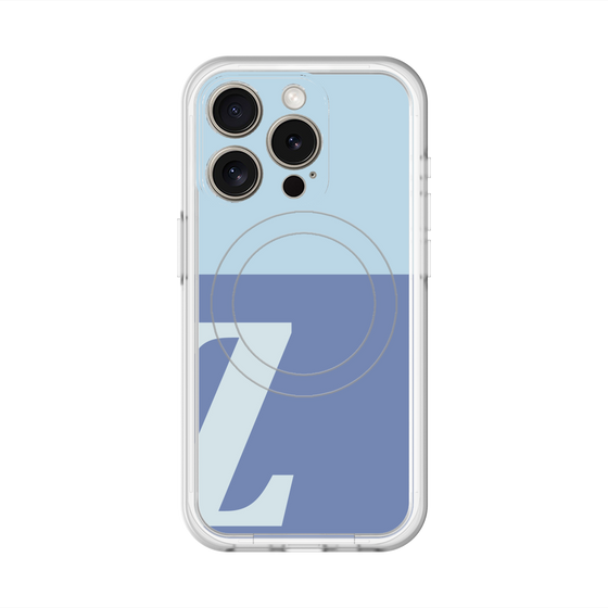 スリムプロテクションプレミアムケース with MagSafe［ オリジナル - initial two tone - Z blue ］