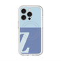 スリムプロテクションプレミアムケース with MagSafe［ オリジナル - initial two tone - Z blue ］