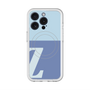 スリムプロテクションプレミアムケース with MagSafe［ オリジナル - initial two tone - Z blue ］
