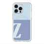 スリムプロテクションプレミアムケース with MagSafe［ オリジナル - initial two tone - Z blue ］