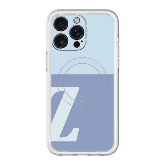 スリムプロテクションプレミアムケース with MagSafe［ オリジナル - initial two tone - Z blue ］