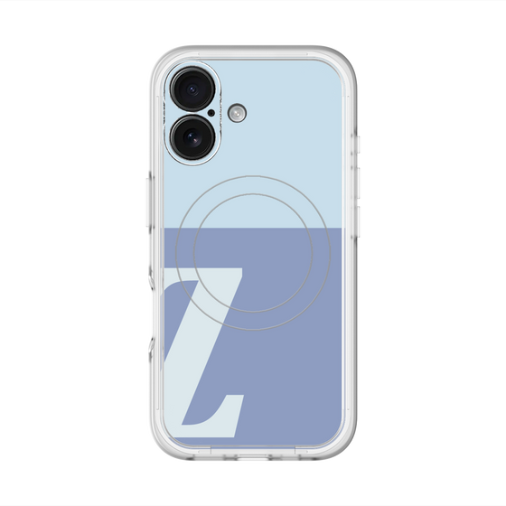 スリムプロテクションプレミアムケース with MagSafe［ オリジナル - initial two tone - Z blue ］