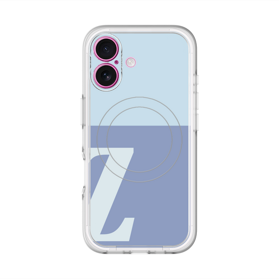スリムプロテクションプレミアムケース with MagSafe［ オリジナル - initial two tone - Z blue ］