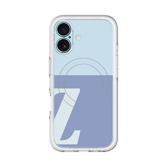 スリムプロテクションプレミアムケース with MagSafe［ オリジナル - initial two tone - Z blue ］