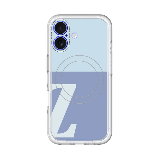 スリムプロテクションプレミアムケース with MagSafe［ オリジナル - initial two tone - Z blue ］