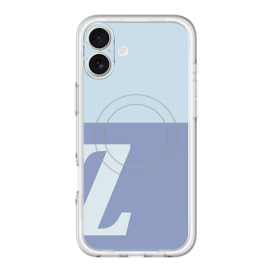 スリムプロテクションプレミアムケース with MagSafe［ オリジナル - initial two tone - Z blue ］