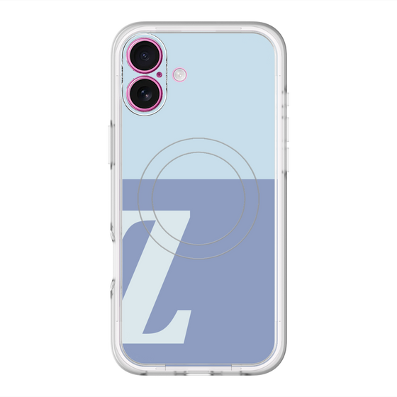 スリムプロテクションプレミアムケース with MagSafe［ オリジナル - initial two tone - Z blue ］