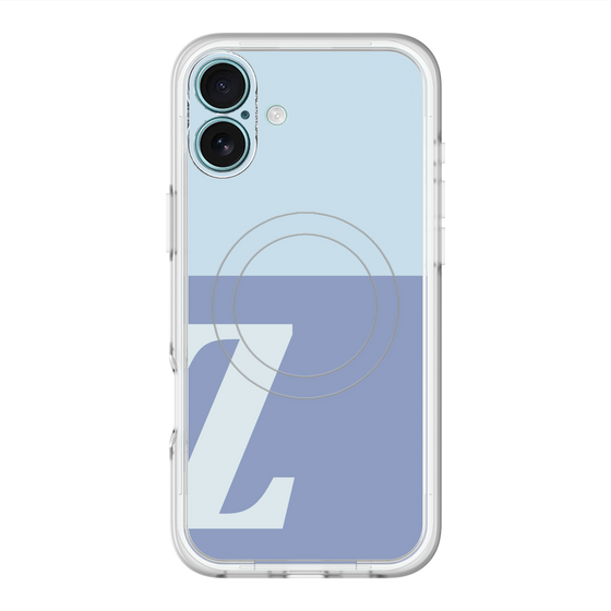 スリムプロテクションプレミアムケース with MagSafe［ オリジナル - initial two tone - Z blue ］