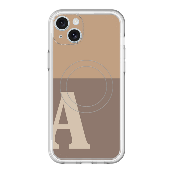 スリムプロテクションプレミアムケース with MagSafe［ オリジナル - initial two tone - A brown ］