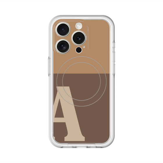 スリムプロテクションプレミアムケース with MagSafe［ オリジナル - initial two tone - A brown ］