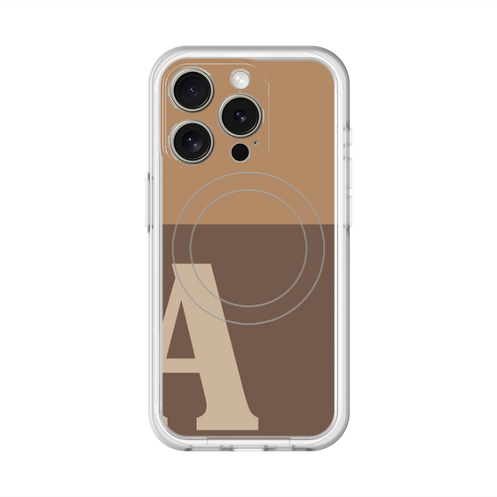 スリムプロテクションプレミアムケース with MagSafe［ オリジナル - initial two tone - A brown ］