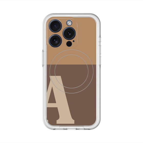 スリムプロテクションプレミアムケース with MagSafe［ オリジナル - initial two tone - A brown ］