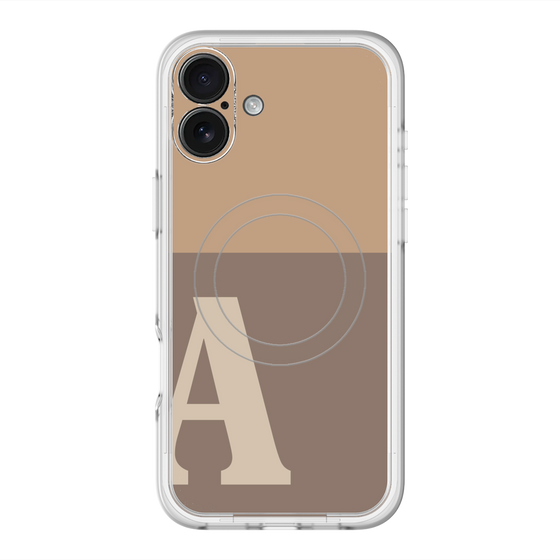 スリムプロテクションプレミアムケース with MagSafe［ オリジナル - initial two tone - A brown ］