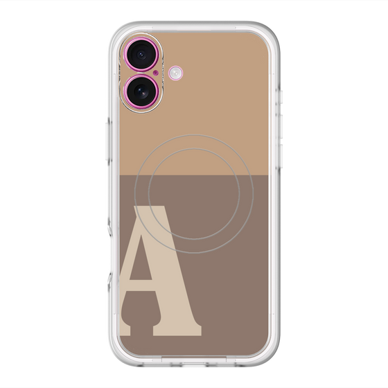 スリムプロテクションプレミアムケース with MagSafe［ オリジナル - initial two tone - A brown ］
