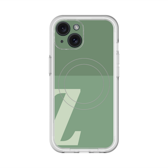 スリムプロテクションプレミアムケース with MagSafe［ オリジナル - initial two tone - Z green ］