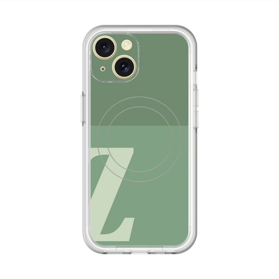 スリムプロテクションプレミアムケース with MagSafe［ オリジナル - initial two tone - Z green ］