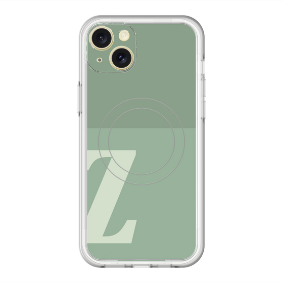 スリムプロテクションプレミアムケース with MagSafe［ オリジナル - initial two tone - Z green ］
