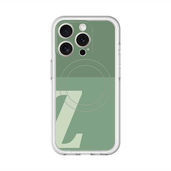 スリムプロテクションプレミアムケース with MagSafe［ オリジナル - initial two tone - Z green ］