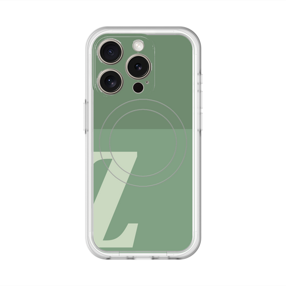 スリムプロテクションプレミアムケース with MagSafe［ オリジナル - initial two tone - Z green ］