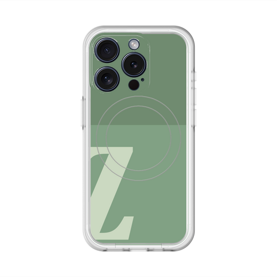 スリムプロテクションプレミアムケース with MagSafe［ オリジナル - initial two tone - Z green ］