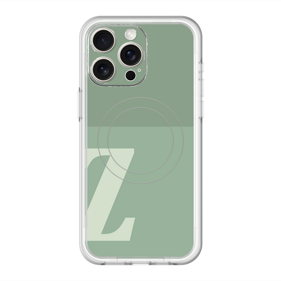 スリムプロテクションプレミアムケース with MagSafe［ オリジナル - initial two tone - Z green ］