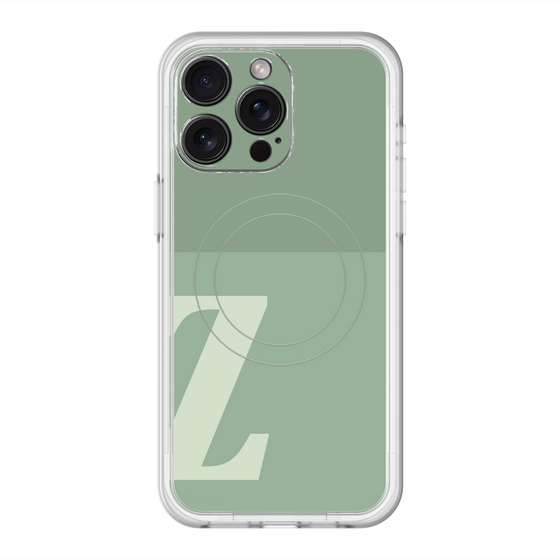 スリムプロテクションプレミアムケース with MagSafe［ オリジナル - initial two tone - Z green ］