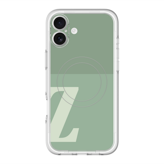 スリムプロテクションプレミアムケース with MagSafe［ オリジナル - initial two tone - Z green ］