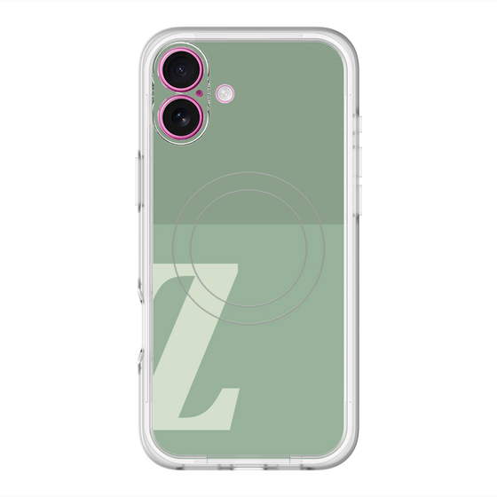 スリムプロテクションプレミアムケース with MagSafe［ オリジナル - initial two tone - Z green ］