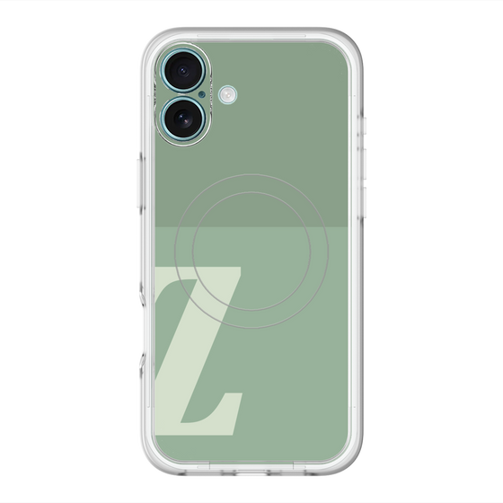 スリムプロテクションプレミアムケース with MagSafe［ オリジナル - initial two tone - Z green ］