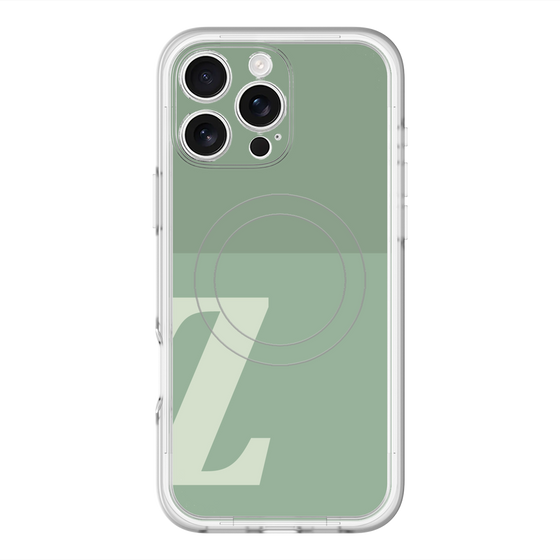 スリムプロテクションプレミアムケース with MagSafe［ オリジナル - initial two tone - Z green ］